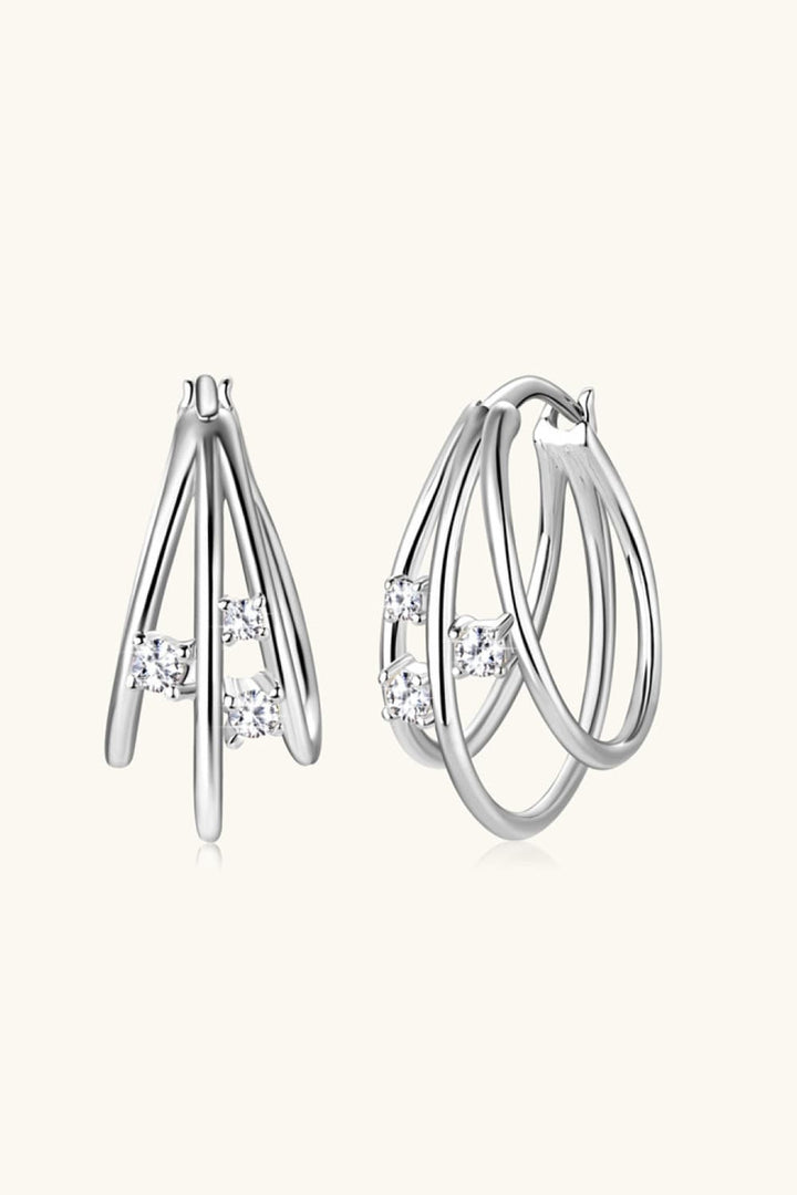 Moissanite 925 Sterling Silver Layered Earrings Trendsi