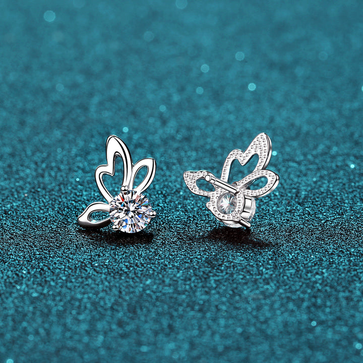 1 Carat Moissanite Butterfly Shape Earrings Trendsi