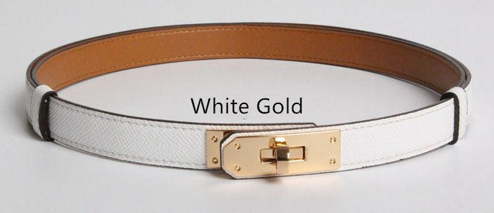 High Quality Women Real Leather 1.8cm Width Belts Golden - Super Amazing Store