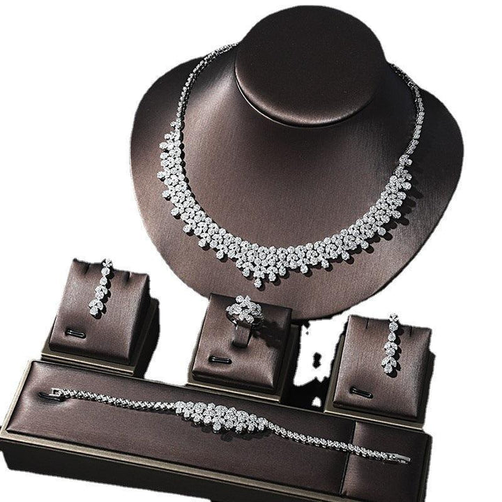 Dress Necklace Earrings Rings Bracelets Four Piece Set Accessories - Super Amazing Store