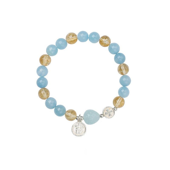 Natural Crystal Aquamarine Bracelet Women S925 Silver - Super Amazing Store