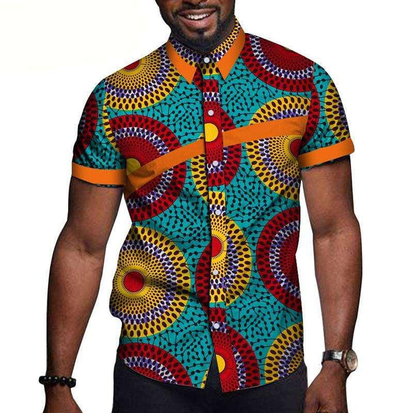 African Men Clothing Printed Short Sleeve Top T Shirt - Super Amazing Store