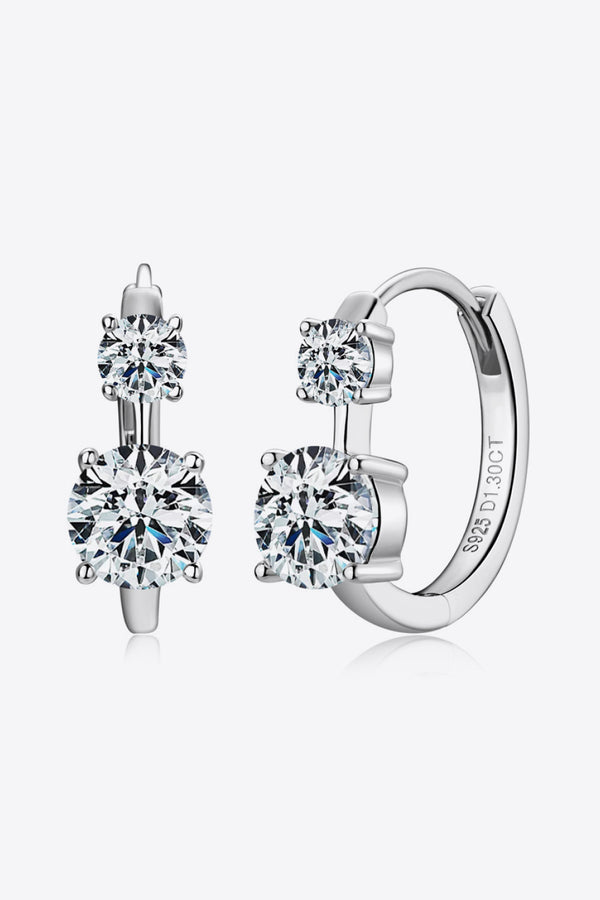 1.3 Carat Moissanite 925 Sterling Silver Earrings Trendsi