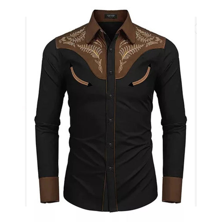 Men's Outdoor Casual Polo Collar Long Sleeve Button Printed Top Super Amazing Store