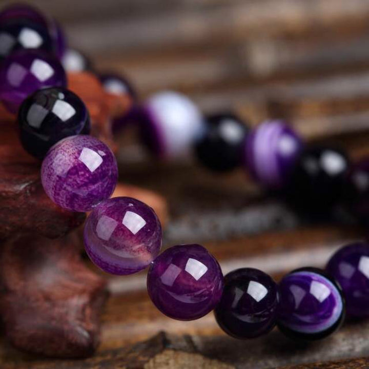 Bracelet En Pierre Naturelle Violet Pour Femme Q2