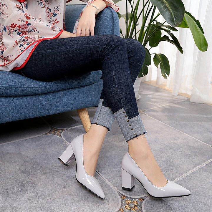 Pointed Toe Square Heel - Super Amazing Store