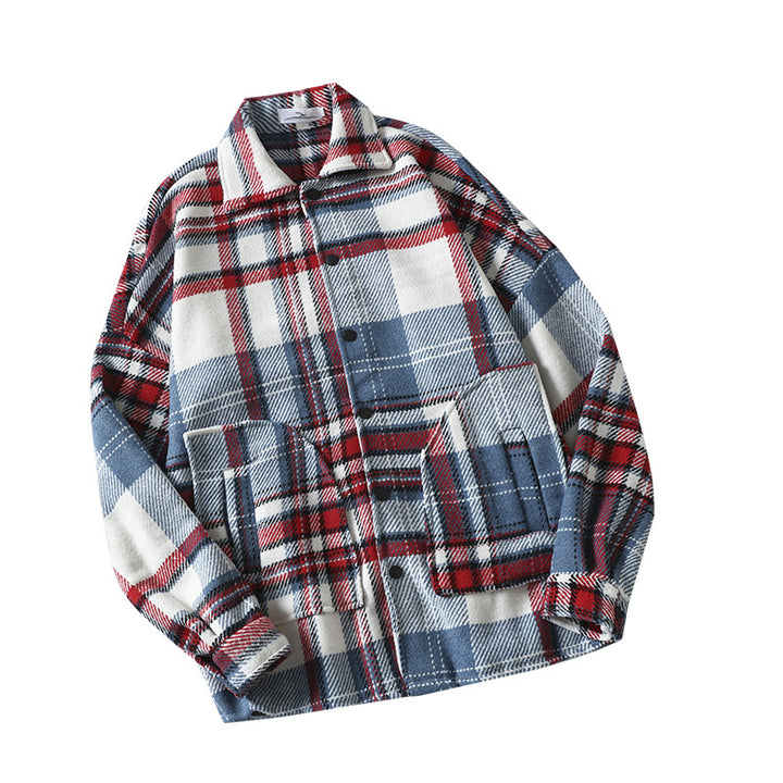 Autumn Brushed Plaid Shirt Men Super Amazing Store