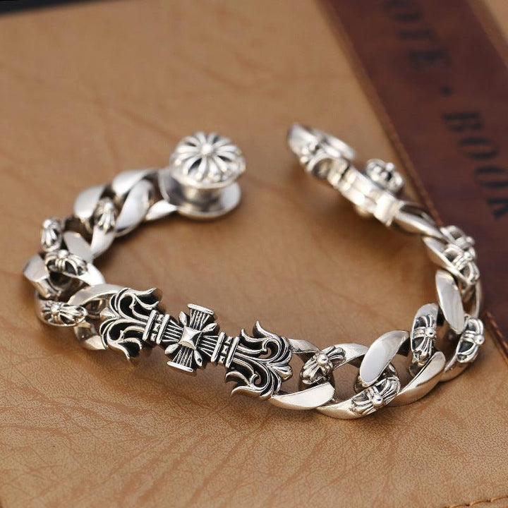 Sterling Silver Creative Flame Cross Bracelet - Super Amazing Store