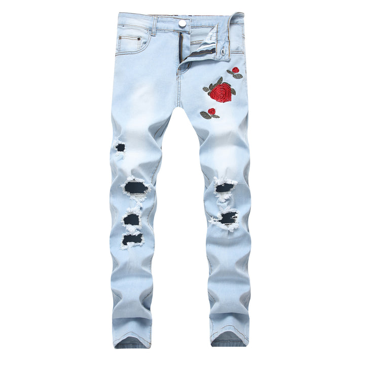 Men's Stretch Embroidered Jeans Printing - Super Amazing Store