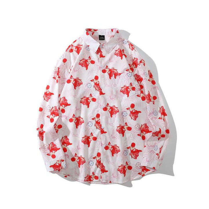 Goldfish Print Long Sleeve Shirts For Men And Women - Super Amazing Store