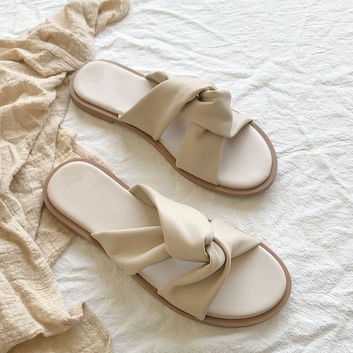 Bowknot flat sandals and slippers women - Super Amazing Store