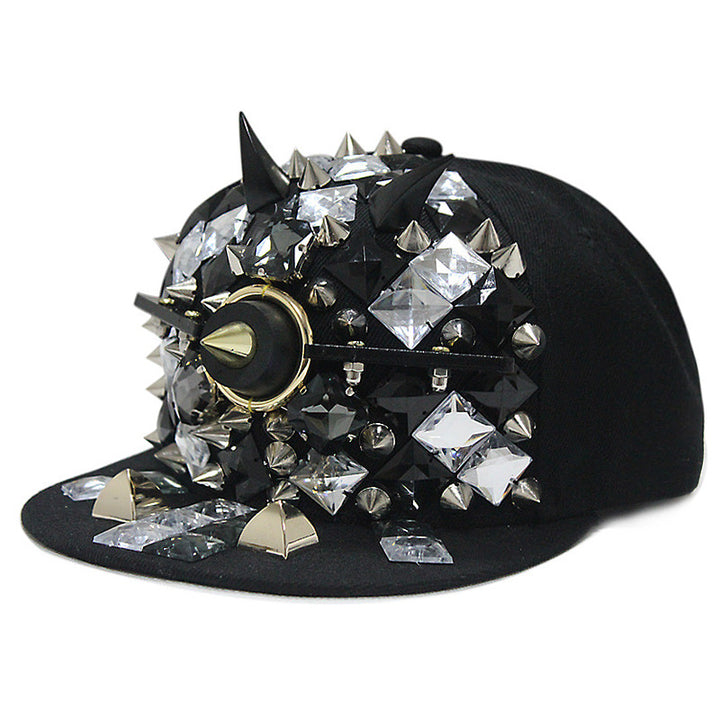 Flame Big Ghost Head Flat-brimmed Cap Rivet Baseball Cap - Super Amazing Store