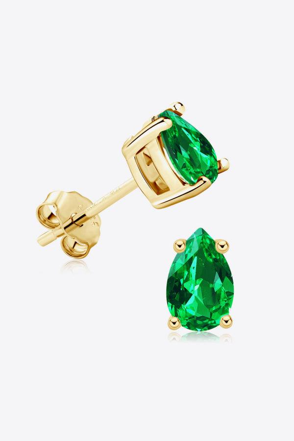 Lab-Grown Emerald Stud Earrings Trendsi