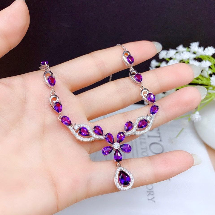 Natural Brazilian Amethyst Necklace Women - Super Amazing Store