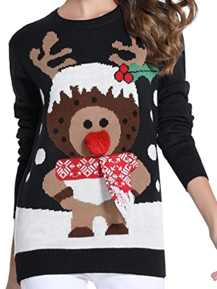 Rudolph Round Neck Sweater Trendsi