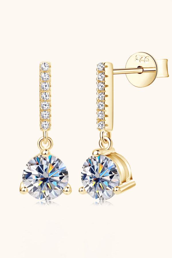 2 Carat Moissanite 925 Sterling Silver Drop Earrings Trendsi