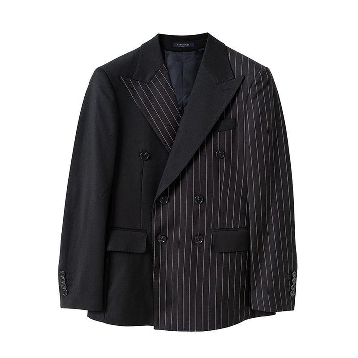 British Striped Double Breasted Suit Men - Super Amazing Store