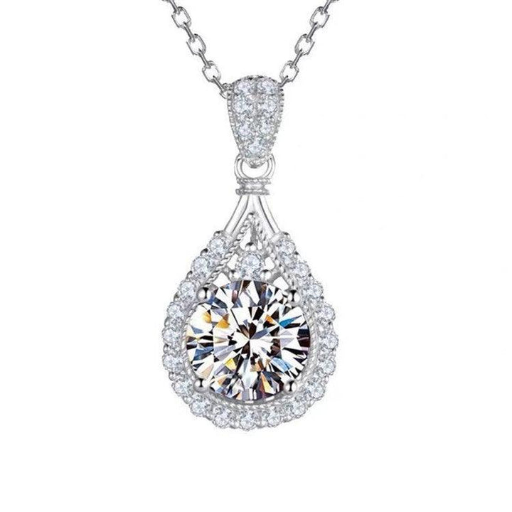 Women's Fashion Sterling Silver Moissanite Diamond Pendant Necklace - Super Amazing Store