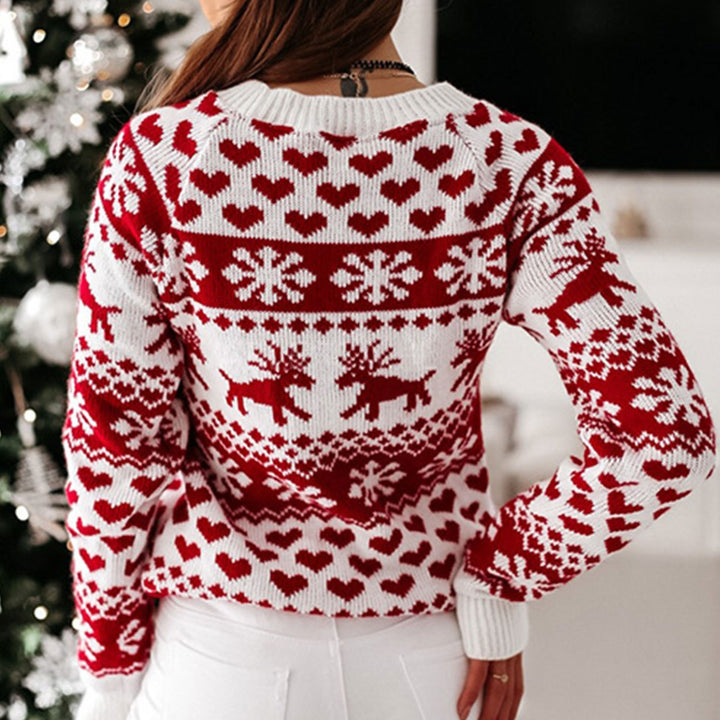 Christmas Raglan Sleeve Sweater Trendsi