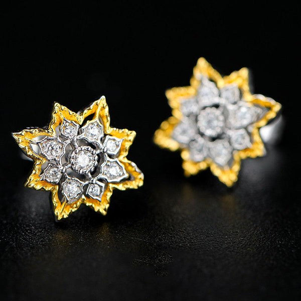 Vintage Sparkling Zircon Earrings S925 Silver Gold-plated - Super Amazing Store