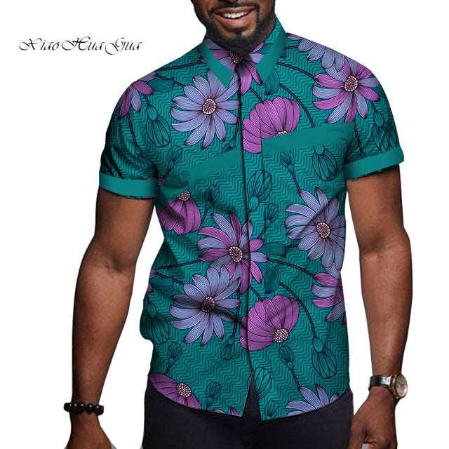 African Men Clothing Printed Short Sleeve Top T Shirt - Super Amazing Store