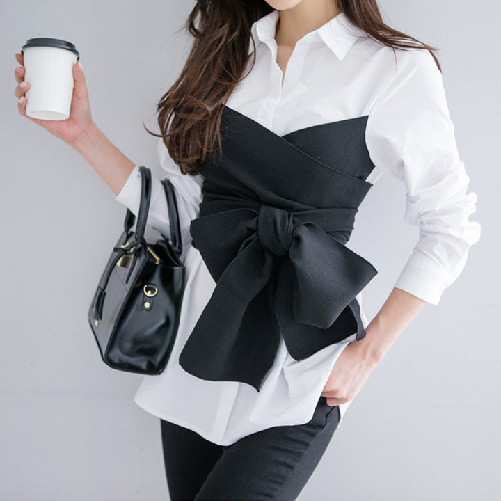 Black Bow Formal Shirt - Super Amazing Store