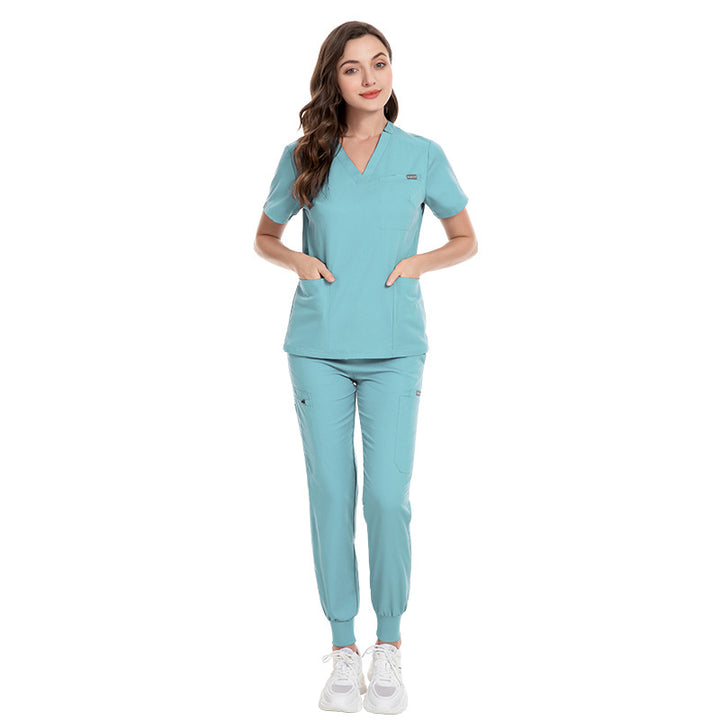 Hospital Surgical Suit V-neck Elastic Brush Dress - Super Amazing Store