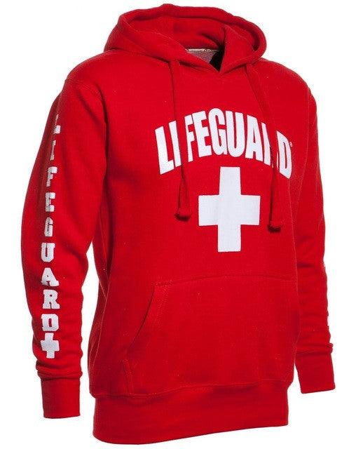 Side Print Lifeguard Man Hoodie Sweatshirt Red Life Guard - Super Amazing Store