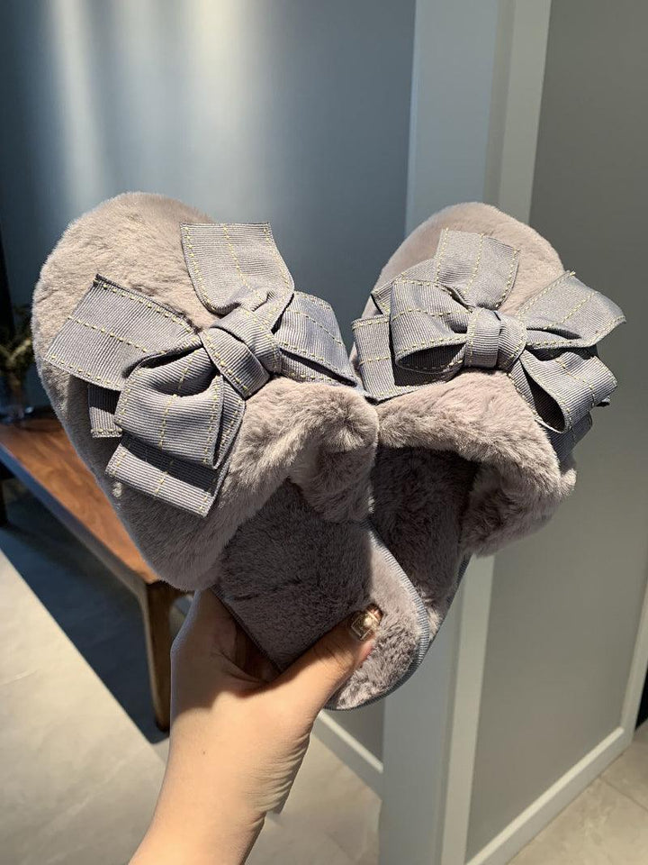 Bowknot cotton slippers - Super Amazing Store