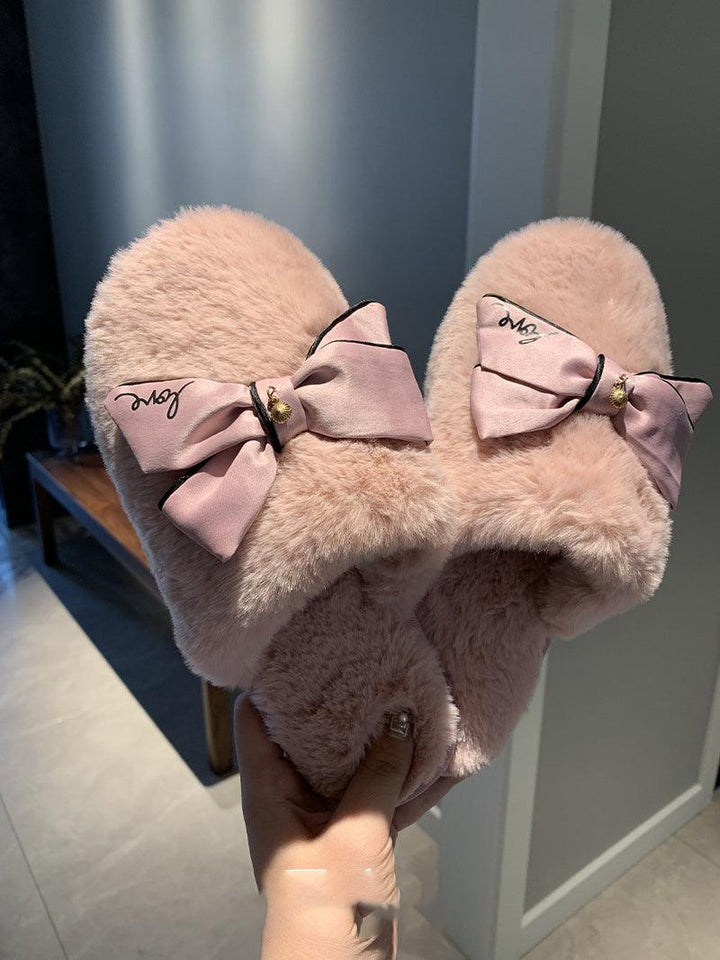 Bowknot cotton slippers - Super Amazing Store