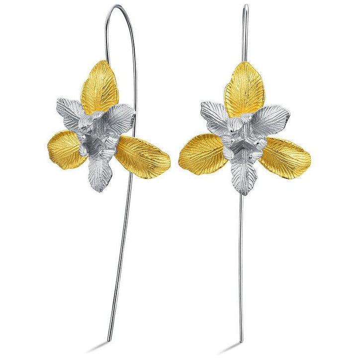 Enamored iris flower sterling silver earrings - Super Amazing Store