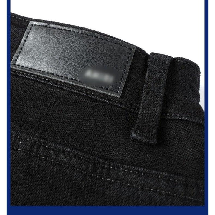 Black Patch Pleated Jeans For Men - Super Amazing Store