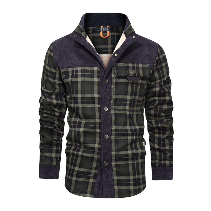 Thickened Shirt Jacket With Classic Plaid Fuzzy Fleece Lining Inside Design-Super Amazing Store