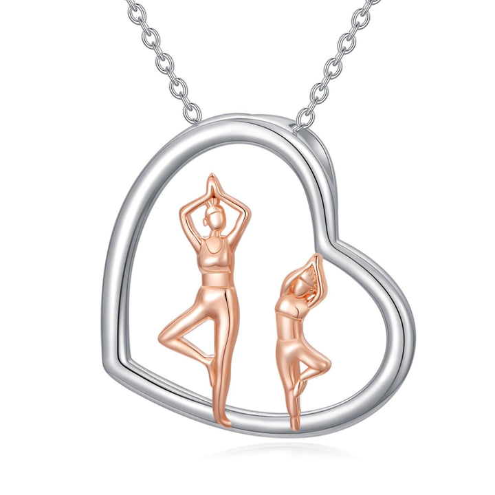 Mother Daughter Necklace 925 Sterling Silver Yoga Necklaces Mother's Day Jewelry Gifts for Women - Super Amazing Store