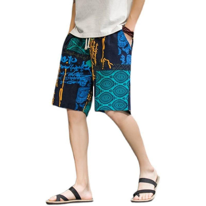 Men Plus Size Chinese Style Cotton Linen Beach Shorts - Super Amazing Store