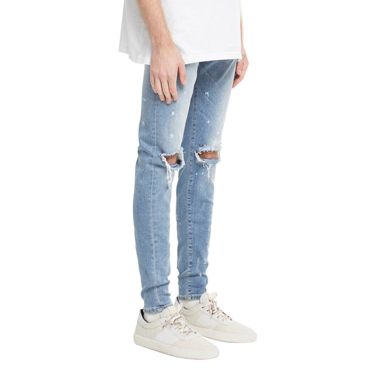 Fashion Trendy Brand Male Jeans Personality Ripped Male Jeans Q2