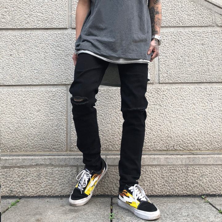 Black ripped jeans-Super Amazing Store