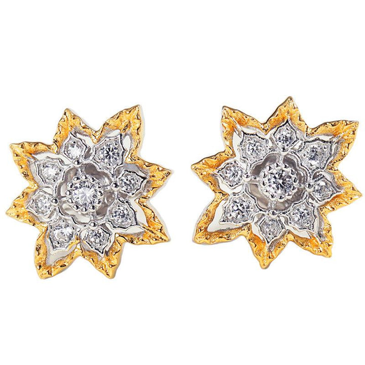 Vintage Sparkling Zircon Earrings S925 Silver Gold-plated - Super Amazing Store