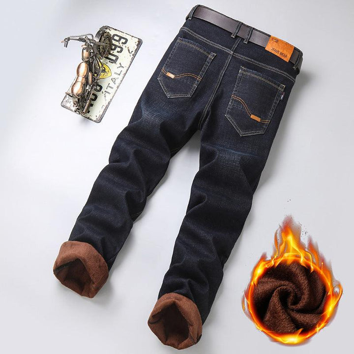 Men's Stretch Loose Plush Warm Jeans - Super Amazing Store