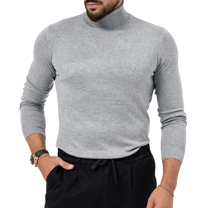 Autumn And Winter New High-elastic Turtleneck Knitted Cashmere Sweater Thickened Young Men's Warm Undercoat - Super Amazing Store