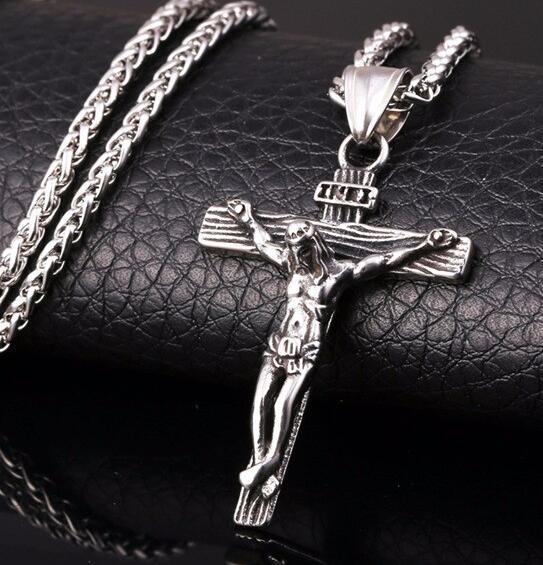 Cross Necklace For Men With Flower Basket 60cm Keel Chain - Super Amazing Store