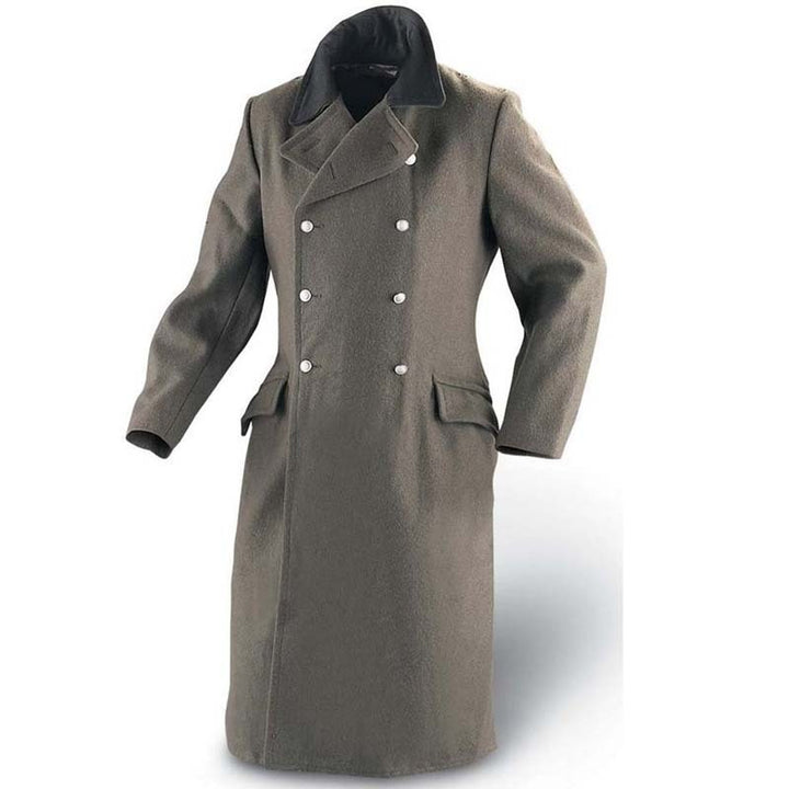 Men's Contrast Collar Woolen Long Coat Q2