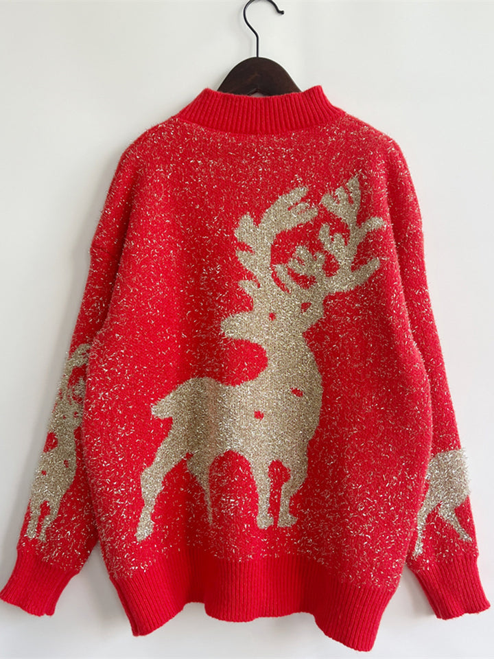 Christmas Element Round Neck Sweater Trendsi