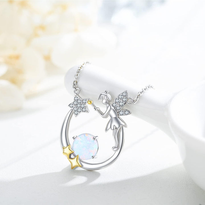 Fairy Necklace for Women 925 Sterling Silver Moon Star Necklace - Super Amazing Store