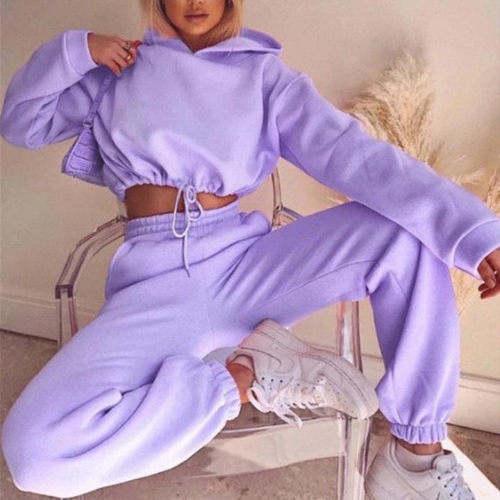 Jogging Suits For Women 2 Piece Sweatsuits Tracksuits Sexy Long Sleeve HoodieCasual Fitness Sportswear - Super Amazing Store