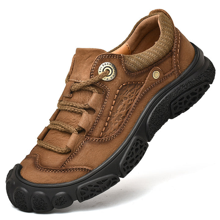 First layer cowhide non-slip thick-soled wear-resistant hiking shoes men's shoes Q2