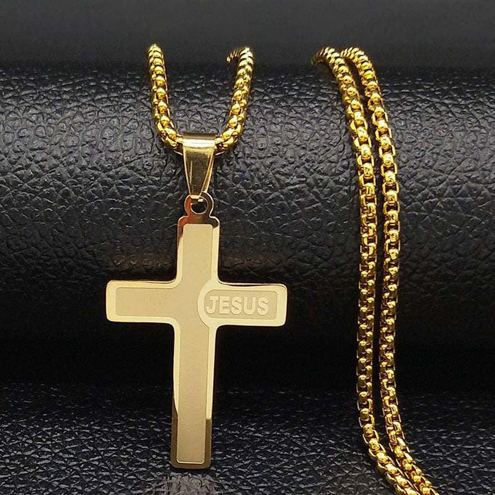 Popular Titanium Steel Cross Pendant Snake Bones Chain Necklace - Super Amazing Store