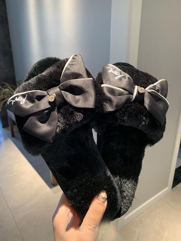 Bowknot cotton slippers - Super Amazing Store