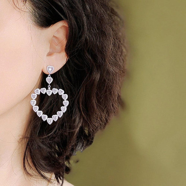 Extravagant Small Crowd Hollow Out Big Love Earrings - Super Amazing Store