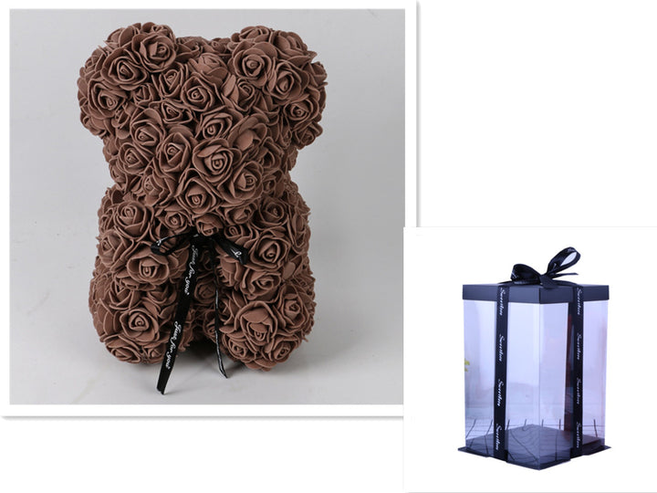 Rose Bear Eternal Flower Rose Teddy Bear PE Foam Bear 25cm